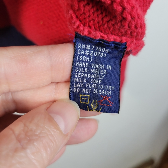 Mens Tommy Hilfiger 100% Cotton Red Sweater Size XL - Picture 5 of 8